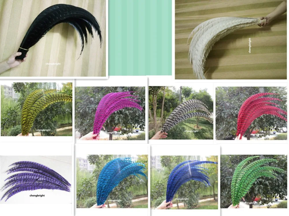 

wholesale 2 pcs natural Lady Amherst Pheasant Feathers 80-90cm/32-36inch Wedding Accessories Stage performance diy Carnival
