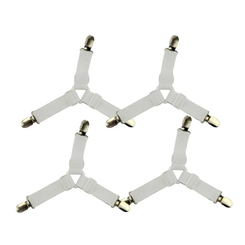 4pcs 4 шт. кровати зажимы для простыни эластичный Чехол одеяла Захваты держатель кровати застежки матраса фиксация нескользящий ремень зажим для дома - Цвет: 4pcs