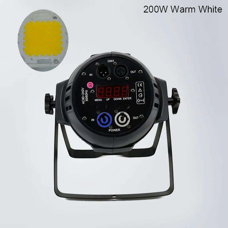 200W Warm White Сценические лампы высокой мощности 200 Вт теплый белый/холодный белый алюминиевый сплав Led COB Par Light DMX 2 канала 45 градусов угол луча - Цвет: 200W Warm White