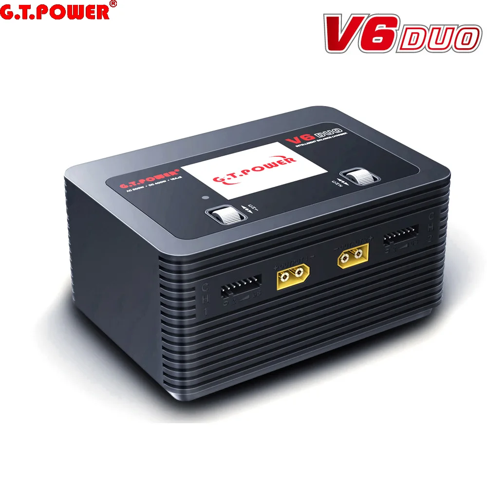 Зарядное устройство G.T.Power V6 DUO AC 200 Вт, постоянный ток 400 Вт, 2 х1, 6 А, зарядное устройство для литий-полимерных аккумуляторов 1-6S для радиоуправляемого хобби