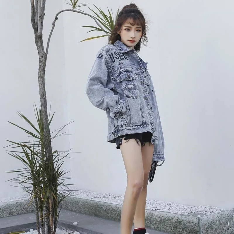 

Vintage Denim Coat Autumn Short Jeans Jacket Female Women Chaqueta Mujer Streetwear Boyfriend Basic Jackets For Harajuku Gothic