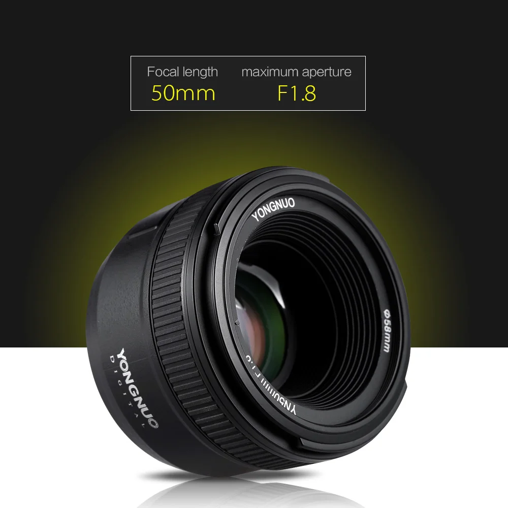 YONGNUO YN50mm F1.8 Large Aperture Auto Focus Lens For Nikon D800 D300 D700 D3200 D3300 D5100 D5200 D5300 DSLR Camera | Электроника