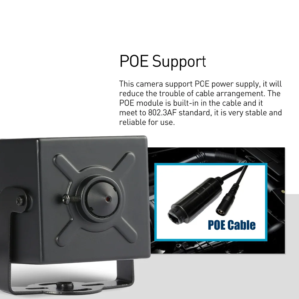 POE Мини Тип HD 1080P IP камера 3 7 мм объектив Металл 2.0MP безопасности для помещений ONVIF