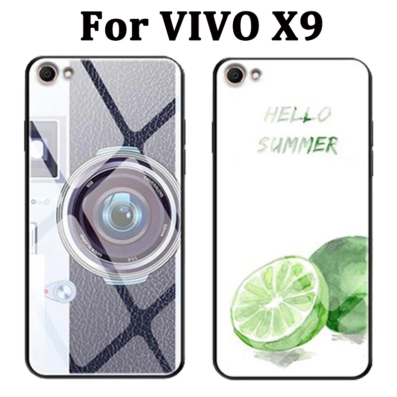 Закаленное Стекло окрашенные Чехлы для естественных X9 задняя крышка VIVOx9