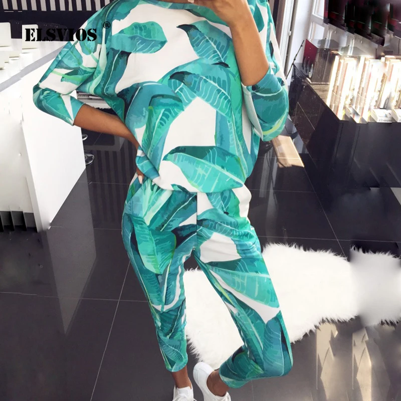 Женский Повседневный Спортивный костюм ELSVIOS осенний комплект из 2 предметов