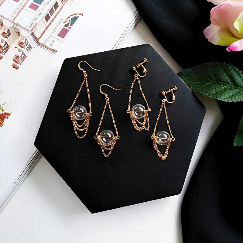 South Korea contracted creative fashion earrings wholesale geometric circular triangle gas bubbles ear ring | Украшения и