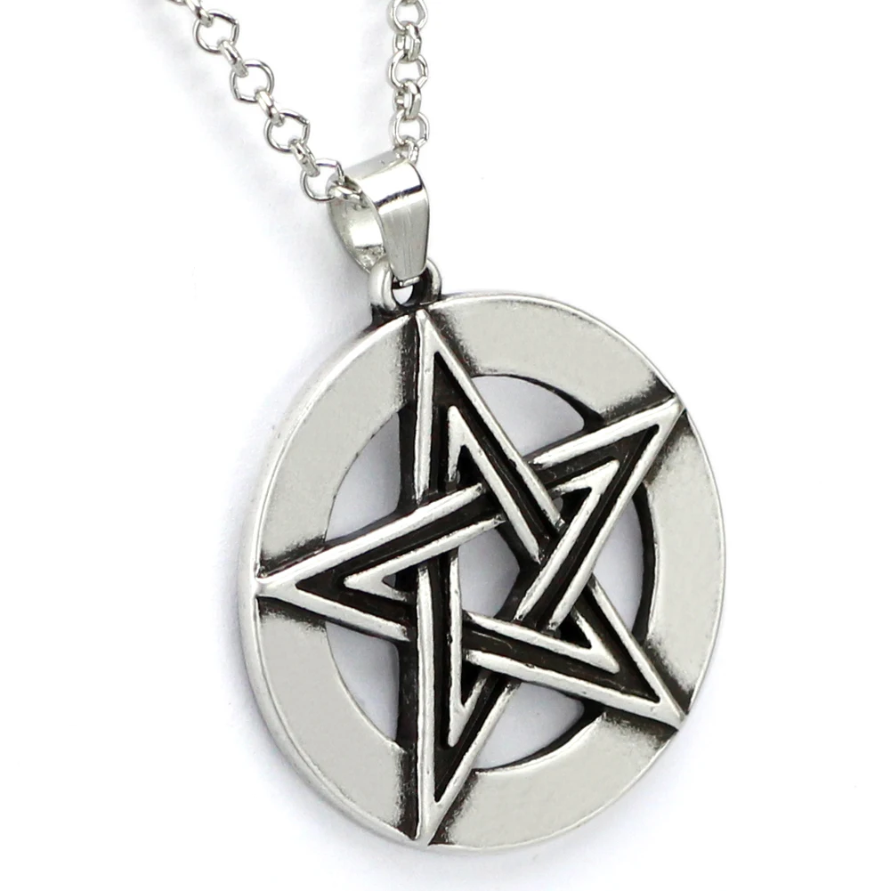 Мужская Эмаль черная пентаграмма звезда кулон ожерелье|pendant necklace|star pendantnecklace necklace