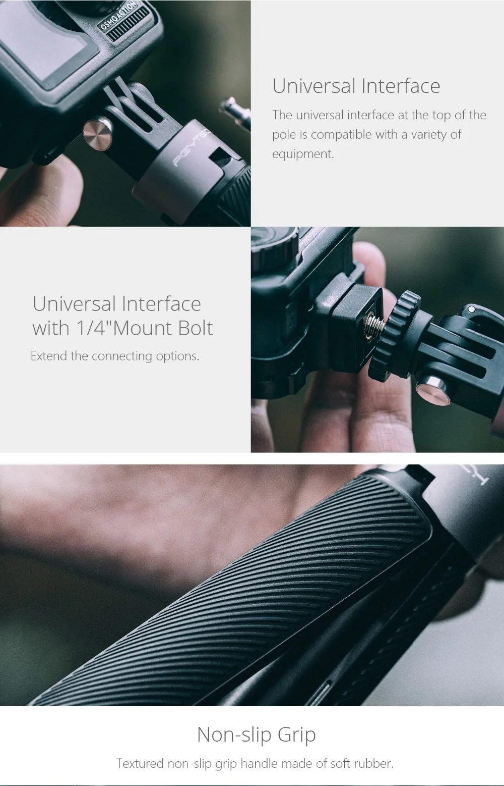 PGYTECH экшен Камера Удлинитель штатив мини селфи палка для Gopro/DJI Osmo Action