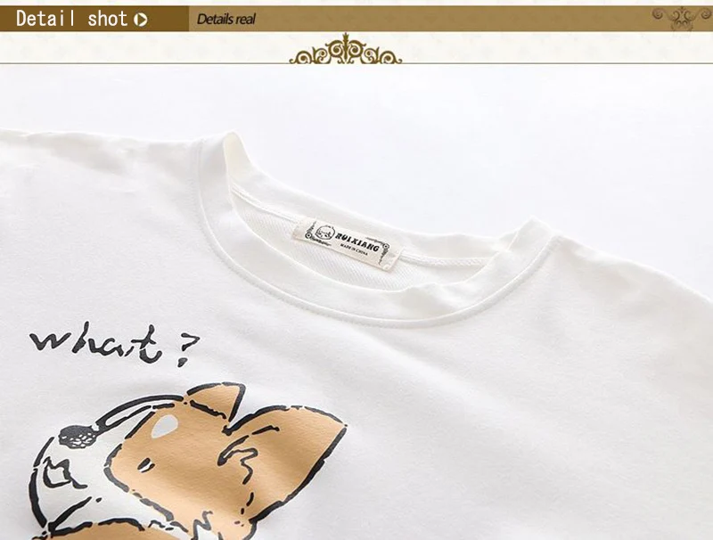 SzBlaZe Для женщин корейский стиль корги As Футболка с принтом с короткими рукавами хлопковые свободные смешные футболки Kawaii для девочек верхняя одежда