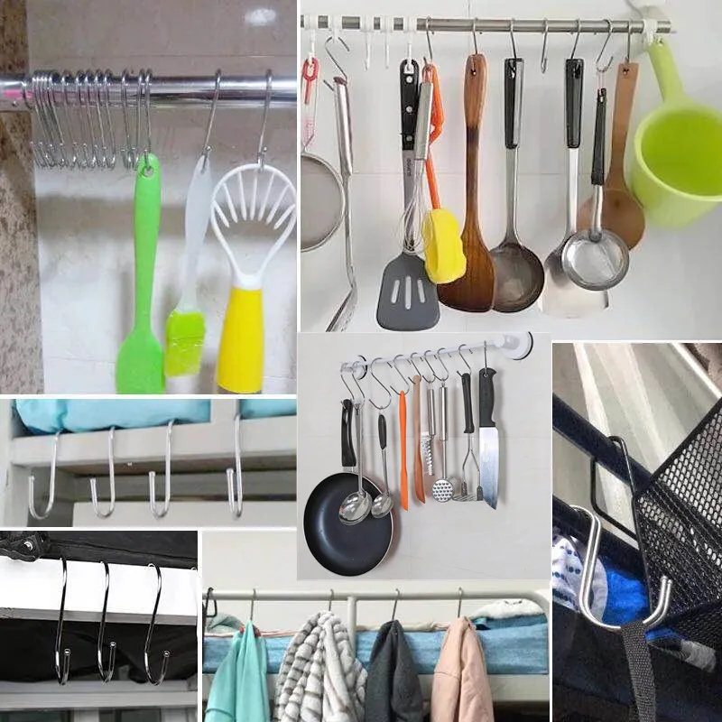 Подвесные Крючки из нержавеющей стали для шкафа, кухни, ванной комнаты, хранения, гаража, мастерской и офиса