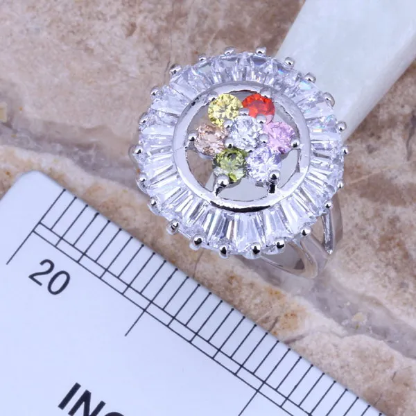 Набор ювелирных изделий из серебра с кулоном и желтым цирконием Размеры 6 / 7 8 9/10