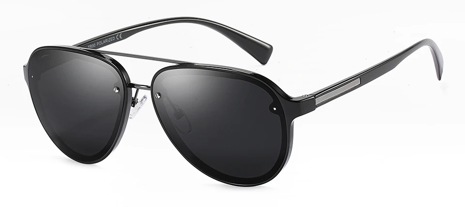 black Peekaboo мужские поляризованные солнцезащитные очки TR90 Ультра светильник TAC 1,1 линзы ретро солнцезащитные очки для мужчин Поляризованные uv400 матовый черный - Цвет линз: black