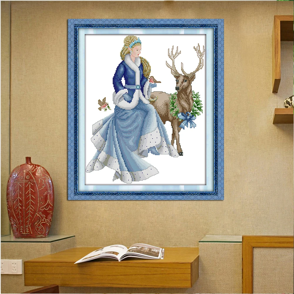 Joy Sunday сказочные украшения для дома R936 14CT 11CT счетные и штампованные зимние сказки