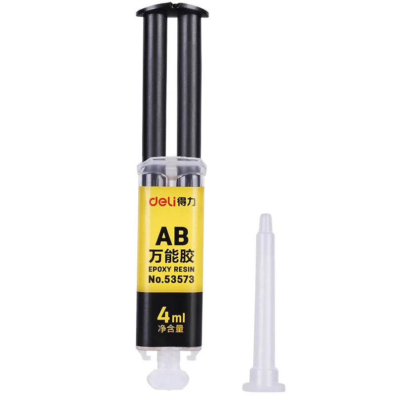 

Deli 4ml Super Strong Liquid AB Glue 2 Minutes Curing Office Home Supply Glass Metal Rubber Wood Waterproof Adhesive Tool