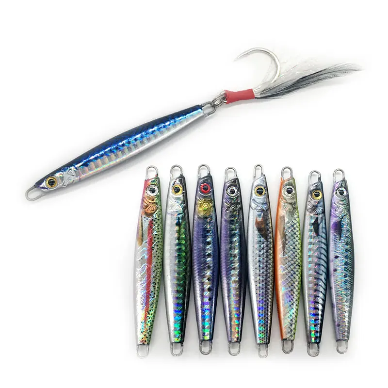 

3D printing laser artificial bait with metal jigging spoon for fishing jigging bait in sea fishing boat