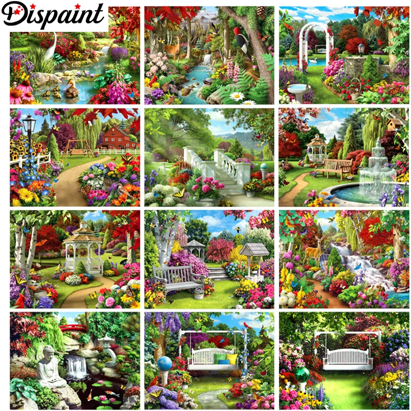 

Dispaint Full Square/Round Drill 5D DIY Diamond Painting "Flower bird scenery" 3D Embroidery Cross Stitch 5D Home Decor Gift