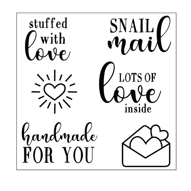 14x14 love mail резиновый штамп прозрачные штампы силиконовые уплотнения для DIY