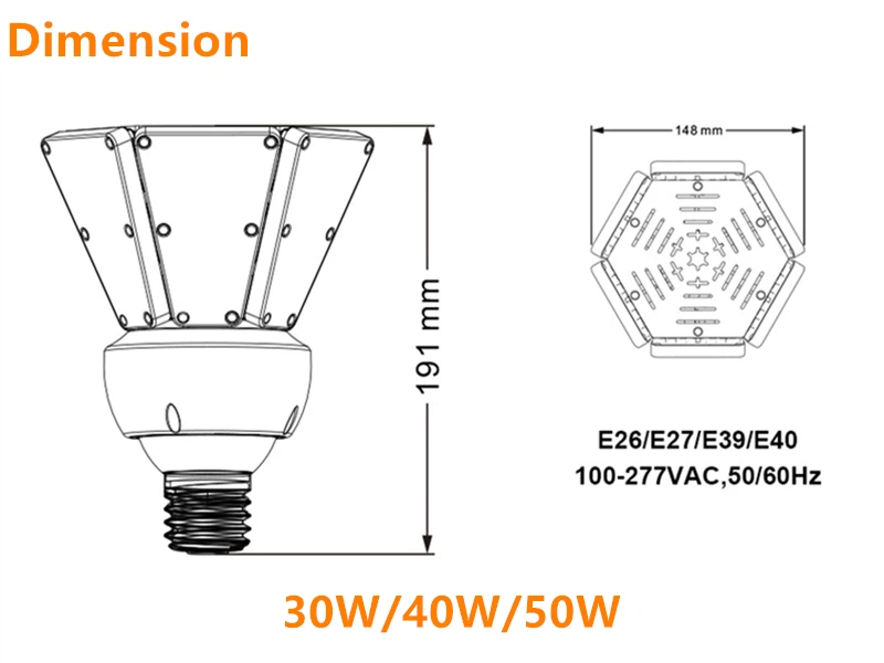 Topoch Post Top Light IP64 UL CE 30 W 40 W 50 W Светодиодный 120LM/W Mogul База 100-277 V HID CFL замена для Roadway садовые светильники