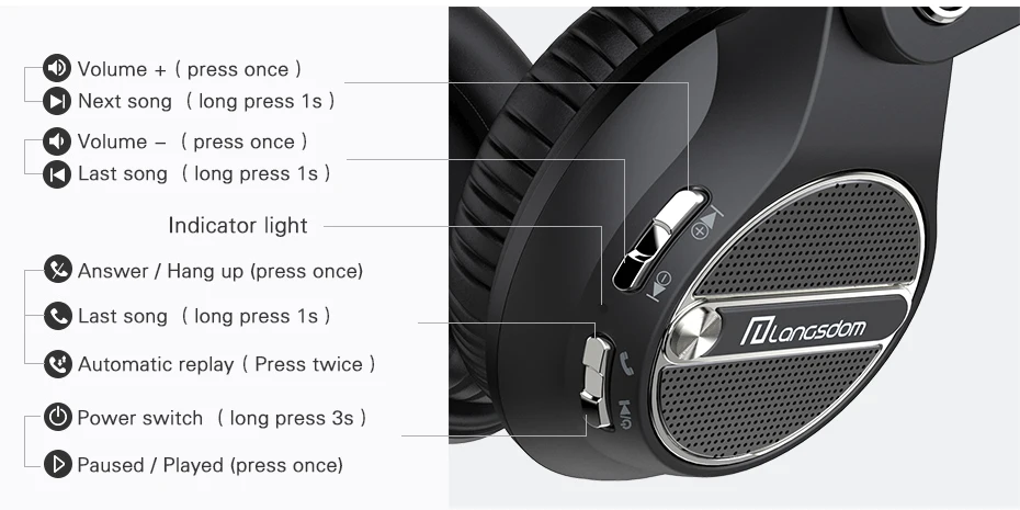 Langsdom BT20 Bluetooth наушники Беспроводная игровая гарнитура HiFi наушники с микрофоном для телефона compture Fone de ouvid UM