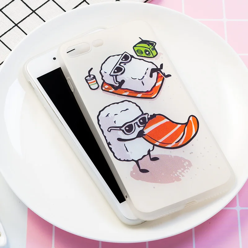Чехлы для телефонов из мягкого ТПУ iPhone 8 7 6 6s Plus чехлы с 3D рельефным рисунком