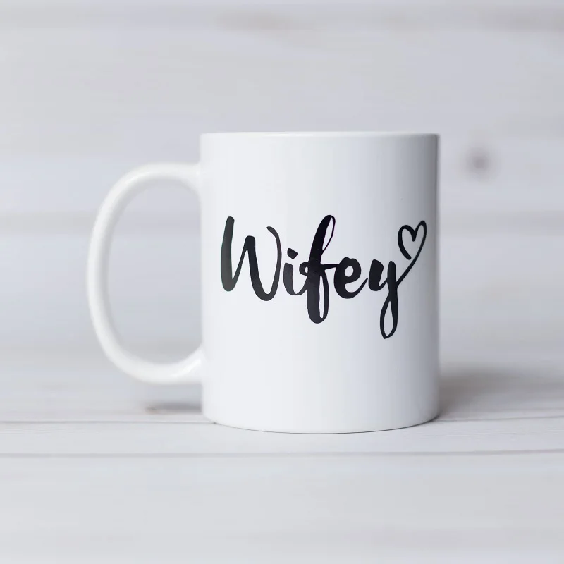 Wifey Wifey& Hubby кружка, кофейная кружка, подарок для пар, подарки ко дню Святого Валентина, кружка для кофе и молока - Цвет: Wifey