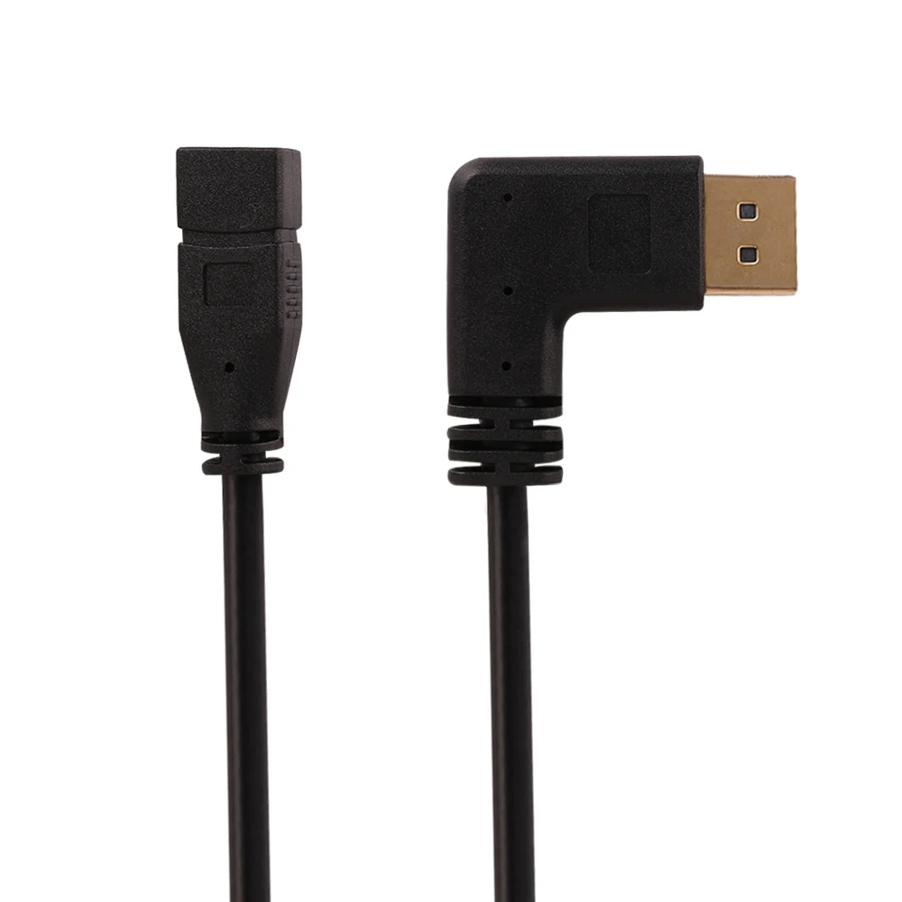 Позолоченный DisplayPort левый Угловой Мужской к Mini DP женский кабель 1 фут| |