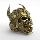 Кольцо мужское из нержавеющей стали, уникальное кольцо в стиле панкготикасатанаДемонсоратчереп, байкерское ювелирное изделие, хороший подарок, золотые и черные