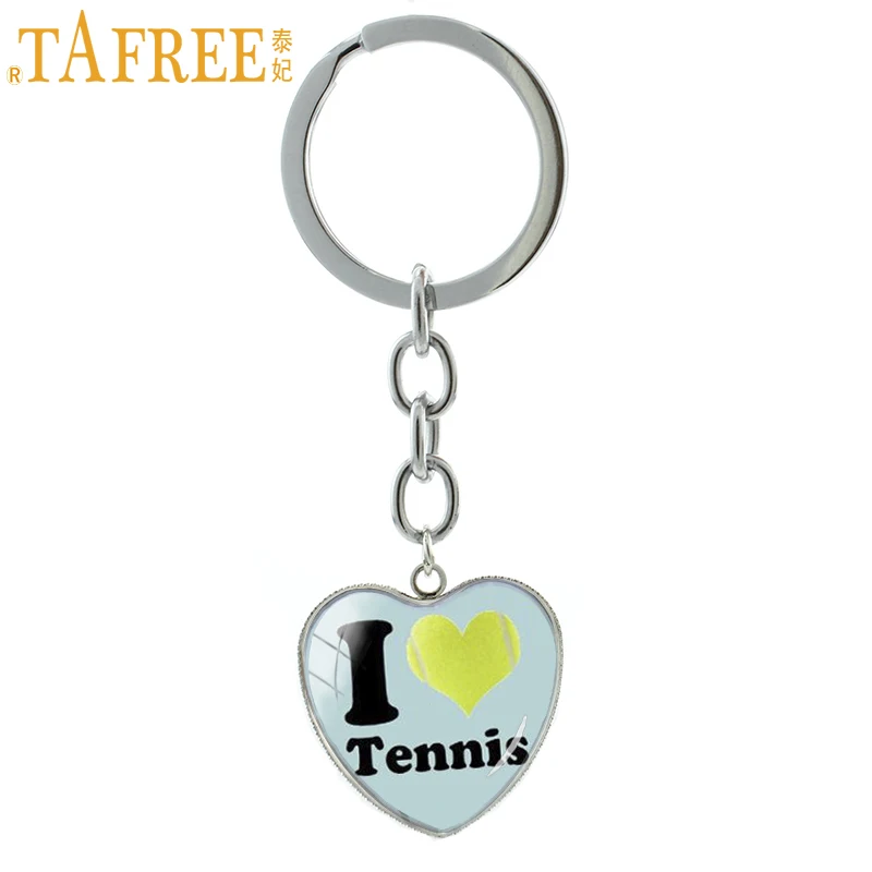 TAFREE I Love брелок для ключей теннис 2017 новая мода повседневный спортивный теннисный