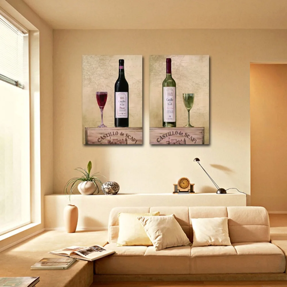 Горячая Распродажа 2 шт./компл. ресторанная стеклянная Серия Холст принты