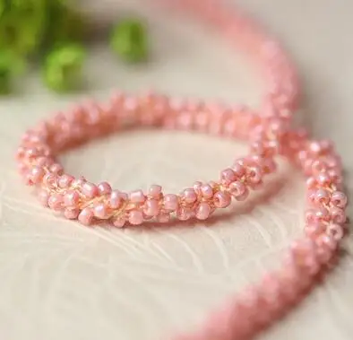 Pink 0,5 см широкая Роскошная вышитая Цветочная бусина кружевная ткань отделка Лента Сделай Сам швейная аппликация воротник шнур свадебное платье Гипюр Декор - Цвет: Pink