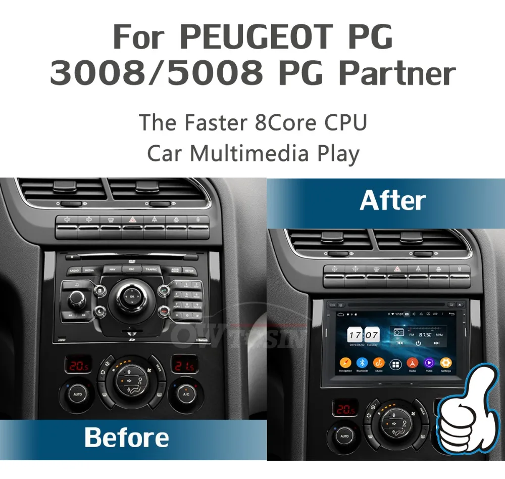 " ips Восьмиядерный 4G+ 64G Android 9,0 Автомобильный DVD радио gps для peugeot PG 3008 5008 Partner/Citroen Berlingo DSP CarPlay Parrot BT