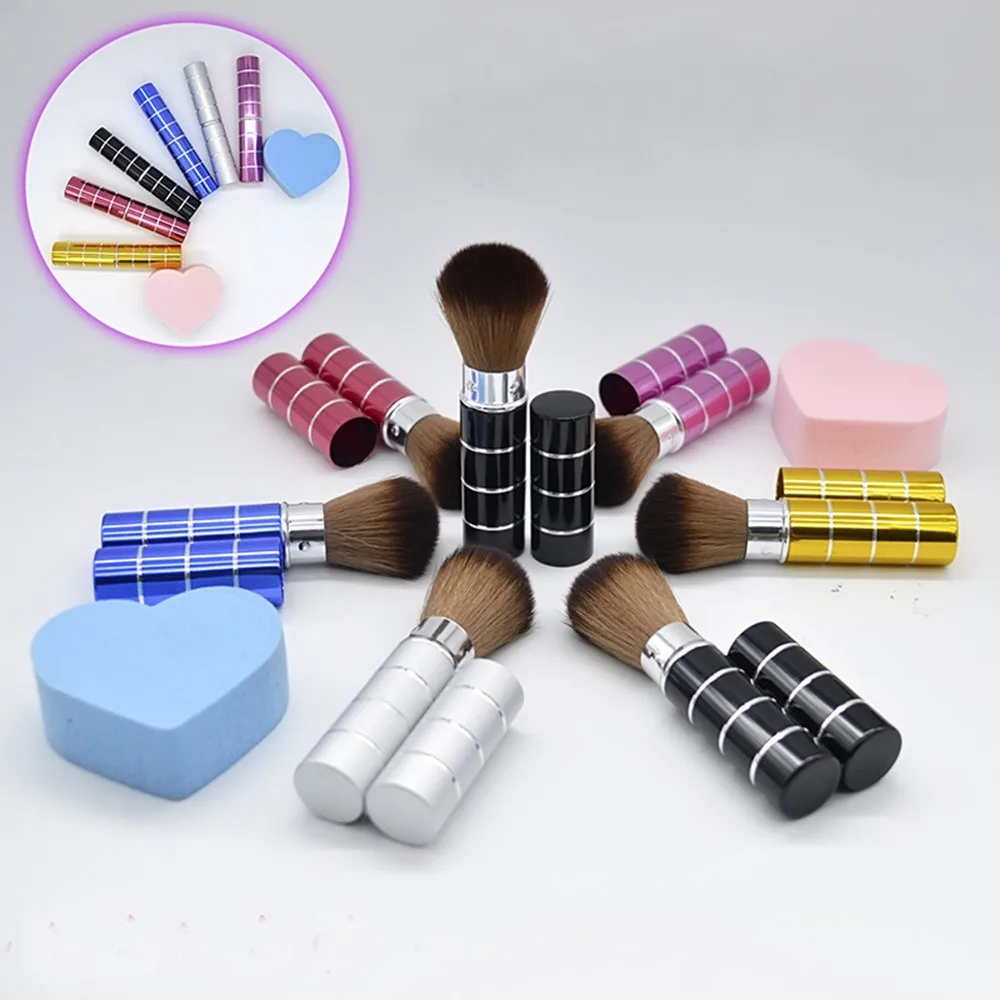 

1PCS Professional Facial Blush Brush Retractable Cosmetic Makeup Tools Eyeshadow Foundation Facial Brushes Aluminum Handle