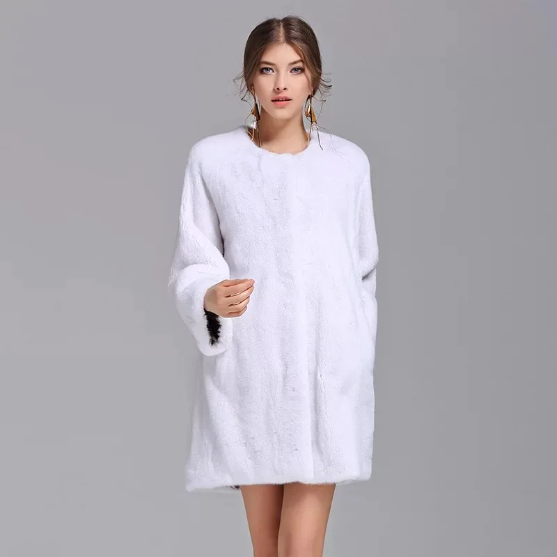 2021 бренд класса люкс для женщин натуральная норковая Меховая куртка длинная