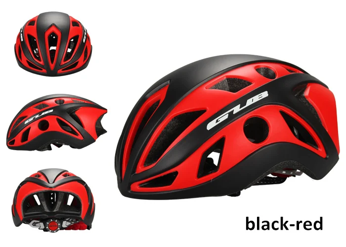 Black Red GUB, Профессиональный велосипедный шлем для аэродинамики, велосипедный шлем, ультралегкий цельный литой 22 вентиляционные отверстия 57-61 см, 7 цветов - Цвет: Black Red