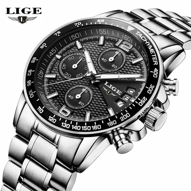 Relogio masculino 2017 lige Для мужчин S Часы Лидирующий бренд Роскошные модные Повседневное