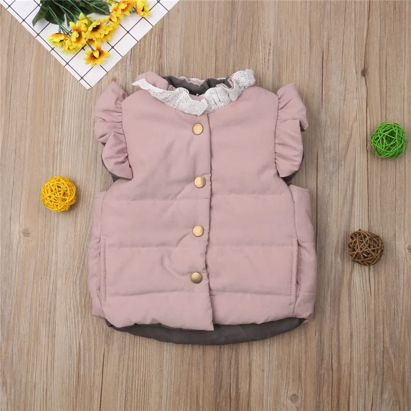 Теплый жилет принцессы для малышей сезон осень зима хлопковая верхняя одежда с