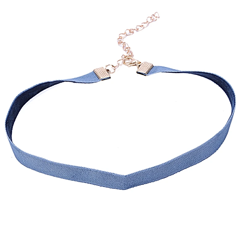 Колье бархатное 10 мм темно-синий винтажный Готический Фэнтези Гот (темно-синий-#3)