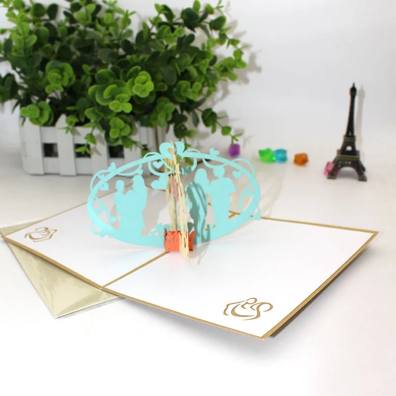 (10 шт./лот) бренд leiso День матери 3D Поздравительные открытки я люблю маму ручной