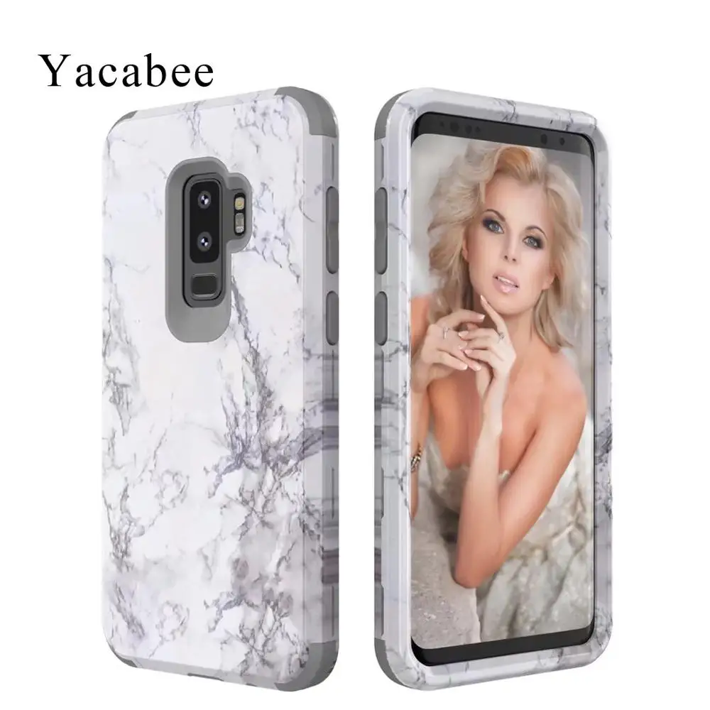 Yacabee For Samsung S9 Plus Case Hard Back 3 In 1 Full Heavy Protection Fitted Phone Dirt-resistance |