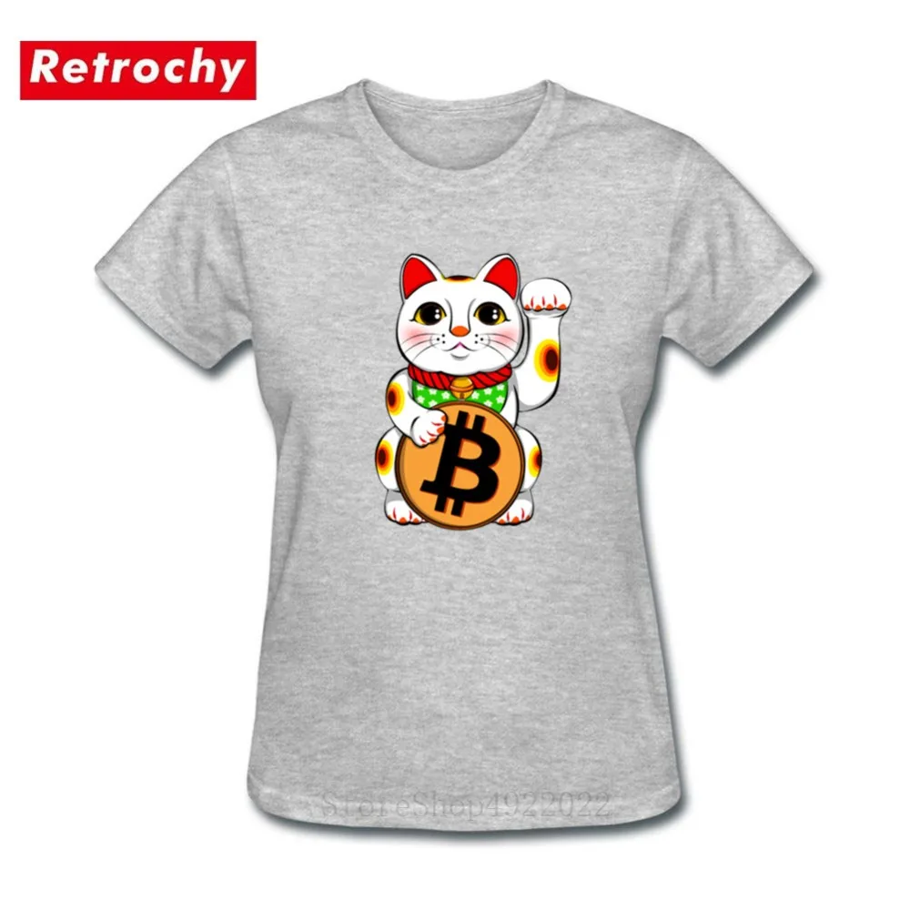 Новая мода футболка Биткоин Графический Симпатичные Lucky Cat манэки нэко \ футболки