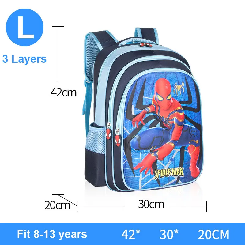 Blue L spider-man C 3D Капитан Америка Железный человек мальчик девочка дети детский сад школьная сумка Подростковая Дети Студенческие рюкзаки - Цвет: Blue L spider-man C