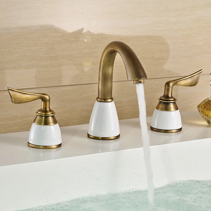 Роскошные 3 предмета Комплект кран Ванная комната смеситель для ванной комнаты