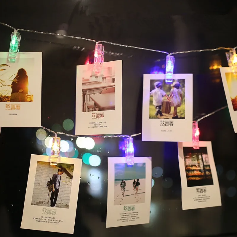

DIY LED Photo Card Wall Led Lighting String Fairy Lights 3AA Battery Operated Christmas Garlands Wedding Valentines Decoration