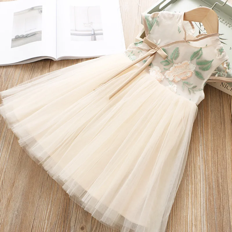 Сетчатое платье для девочек коллекция 2019 года детское принцессы в китайском