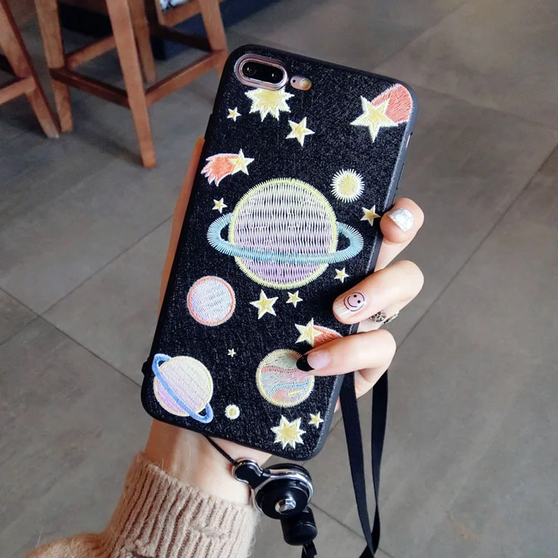 

Рельефный телефонный чехол серии Universe для iPhone 6, 6S, 7, 8 Plus, X, крутая планета, луна, звезда, телефонные чехлы, мягкие чехлы для iPhone 8, чехол