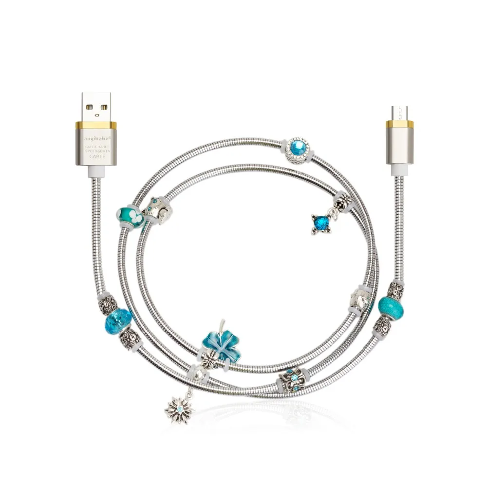 (Синий) ANGIBABE провод пружинный USB кабель 2A 1 м DIY инкрустация Алмазный передачи