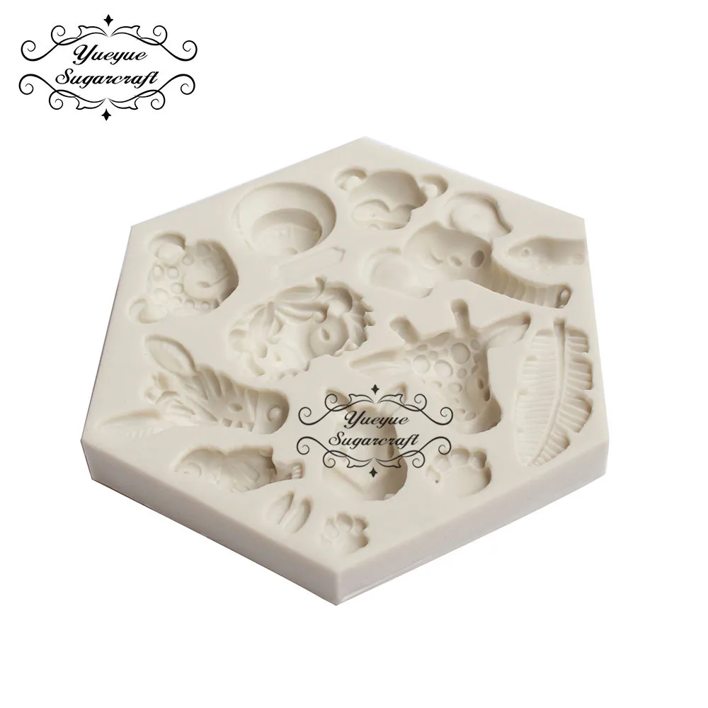 Yueyue Sugarcraft силиконовая формочка в виде животного помадная форма инструменты для