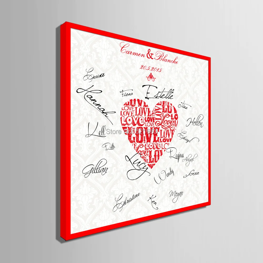 Гость подпись DIY подарок для свадебной вечеринки холст подписи доска Холст
