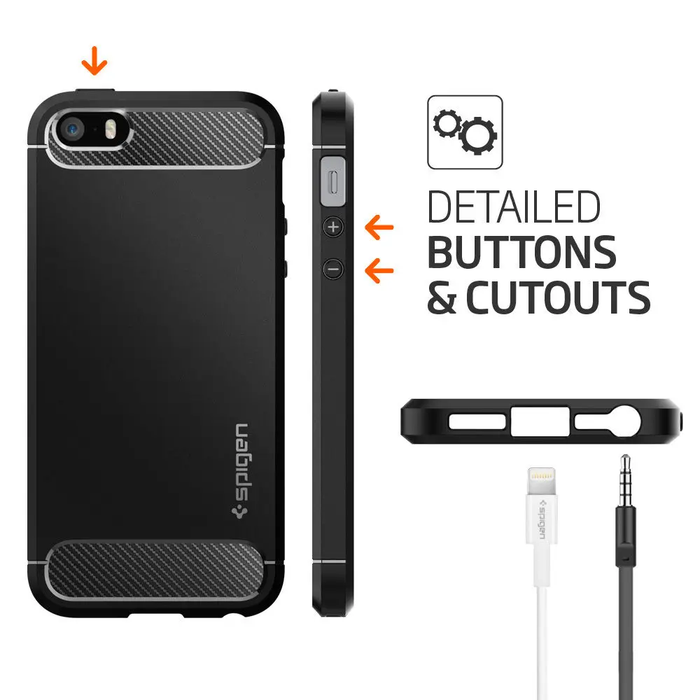 100% Оригинальные SPIGEN прочный защитный чехол подставка для iPhone 5S / SE 5|case for iphone|armor