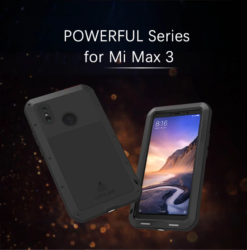 Оригинал ЛЮБОВЬ МЭИ противоударный Алюминий металлический корпус для Xiaomi mi Max3 с